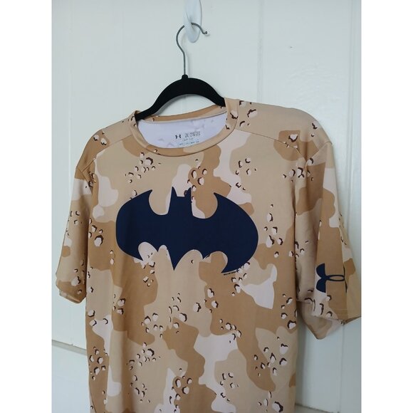 Batman × Under Armour Mens Shirt Heatgear Compression Chocolate Chip Camo 2XL - Picture 7 of 11